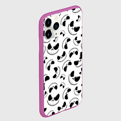 Чехол iPhone 11 Pro матовый Джек Скеллингтон паттерн лицо, цвет: 3D-фиолетовый — фото 2