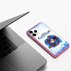 Чехол iPhone 11 Pro матовый Мона Геншин Импакт, цвет: 3D-малиновый — фото 2