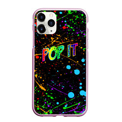 Чехол iPhone 11 Pro матовый POP IT CRAZY BRUSHES ПОП ИТ БРЫЗГИ КРАСОК, цвет: 3D-розовый