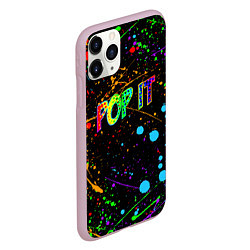 Чехол iPhone 11 Pro матовый POP IT CRAZY BRUSHES ПОП ИТ БРЫЗГИ КРАСОК, цвет: 3D-розовый — фото 2