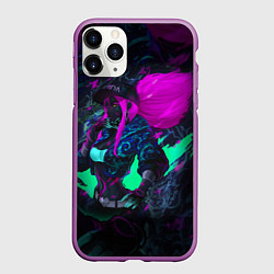 Чехол iPhone 11 Pro матовый KDA AKALI NEON АКАЛИ НЕОН LEAGUE OF LEGENDS, цвет: 3D-фиолетовый
