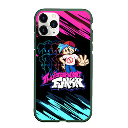 Чехол iPhone 11 Pro матовый Friday Night Funkin двоение, цвет: 3D-темно-зеленый
