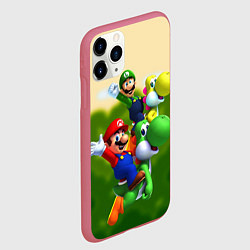 Чехол iPhone 11 Pro матовый 3DMario, цвет: 3D-малиновый — фото 2