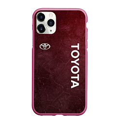 Чехол iPhone 11 Pro матовый TOYOTA RED GRUNGE, цвет: 3D-малиновый