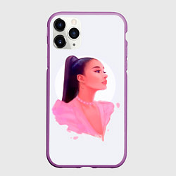 Чехол iPhone 11 Pro матовый Ариана арт, цвет: 3D-фиолетовый