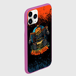 Чехол iPhone 11 Pro матовый Пугало из тыквы, цвет: 3D-фиолетовый — фото 2
