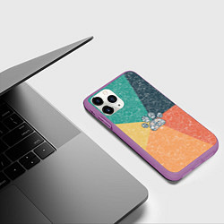 Чехол iPhone 11 Pro матовый Лапа на фоне АПВ 5 1 12, цвет: 3D-фиолетовый — фото 2