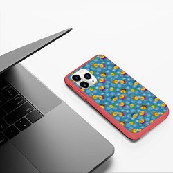 Чехол iPhone 11 Pro матовый Праздничные Колокольчики, цвет: 3D-красный — фото 2