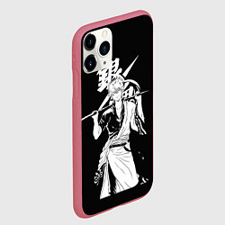 Чехол iPhone 11 Pro матовый Гинтоки Саката держит меч Гинтама, цвет: 3D-малиновый — фото 2