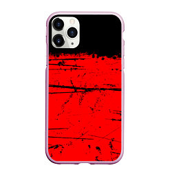 Чехол iPhone 11 Pro матовый КРАСНЫЙ ГРАНЖ RED GRUNGE, цвет: 3D-розовый