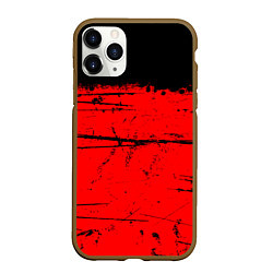 Чехол iPhone 11 Pro матовый КРАСНЫЙ ГРАНЖ RED GRUNGE, цвет: 3D-коричневый