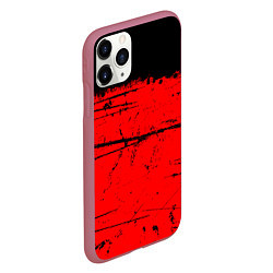 Чехол iPhone 11 Pro матовый КРАСНЫЙ ГРАНЖ RED GRUNGE, цвет: 3D-малиновый — фото 2