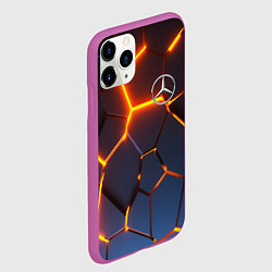 Чехол iPhone 11 Pro матовый MERCEDES-BENZ AMG 3D ГЕОМЕТРИЯ, цвет: 3D-фиолетовый — фото 2