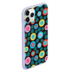 Чехол iPhone 11 Pro матовый Flоwers, цвет: 3D-светло-сиреневый — фото 2