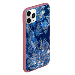 Чехол iPhone 11 Pro матовый Снежинки макро snowflakes macro, цвет: 3D-малиновый — фото 2