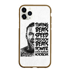 Чехол iPhone 11 Pro матовый Timing beats speed precision beats power, цвет: 3D-коричневый