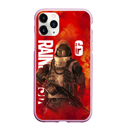 Чехол iPhone 11 Pro матовый RAINBOW SIX SIEGE РАДУГА 6 ОСАДА ДЫМ R6S SMOKE, цвет: 3D-розовый