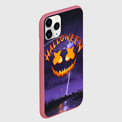 Чехол iPhone 11 Pro матовый ХЕЛЛОУИН НОЧЬ HALLOWEEN NIGHT MARSHMELLO, цвет: 3D-малиновый — фото 2