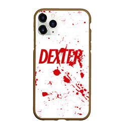Чехол iPhone 11 Pro матовый Dexter logo Декстер брызги крови, цвет: 3D-коричневый
