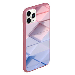 Чехол iPhone 11 Pro матовый Треугольники для тебя, цвет: 3D-малиновый — фото 2