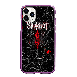 Чехол iPhone 11 Pro матовый Slipknot Rock Слипкнот Музыка Рок Гранж, цвет: 3D-фиолетовый