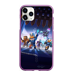 Чехол iPhone 11 Pro матовый MINECRAFT АРМИЯ КРИПЕРОВ, цвет: 3D-фиолетовый