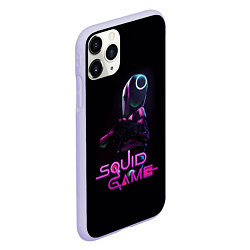 Чехол iPhone 11 Pro матовый Игра в кальмара - символ круг, цвет: 3D-светло-сиреневый — фото 2