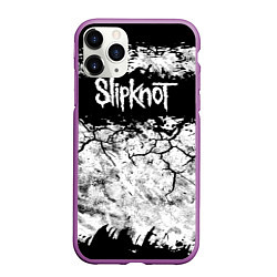 Чехол iPhone 11 Pro матовый Надпись Слипкнот Рок Группа ЧБ Slipknot