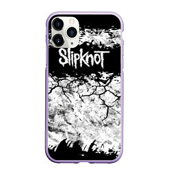 Чехол iPhone 11 Pro матовый Надпись Слипкнот Рок Группа ЧБ Slipknot, цвет: 3D-светло-сиреневый