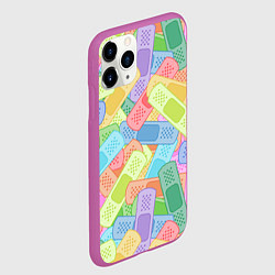 Чехол iPhone 11 Pro матовый Цветные пластыри, цвет: 3D-фиолетовый — фото 2