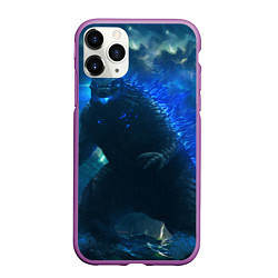 Чехол iPhone 11 Pro матовый ГОДЗИЛЛА В МОРЕ, цвет: 3D-фиолетовый