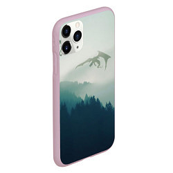 Чехол iPhone 11 Pro матовый ДРАКОНЫ НАД ЛЕСОМ DRAGON, цвет: 3D-розовый — фото 2