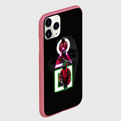 Чехол iPhone 11 Pro матовый ИГРА В КАЛЬМАРА ПЕРСОНАЖИ В МАСКАХ, цвет: 3D-малиновый — фото 2
