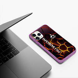 Чехол iPhone 11 Pro матовый Митсубиси подсветка 3D плит, цвет: 3D-фиолетовый — фото 2