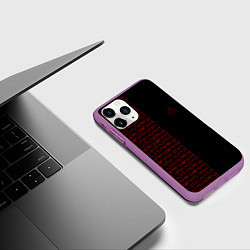 Чехол iPhone 11 Pro матовый ВАЛЬКНУТ РУНИЧЕСКИЙ АЛФАВИТ, цвет: 3D-фиолетовый — фото 2