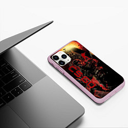 Чехол iPhone 11 Pro матовый CS GO SPECIAL OPERATION RED ALERT SKIN КС ГО КРАСН, цвет: 3D-розовый — фото 2