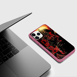 Чехол iPhone 11 Pro матовый CS GO SPECIAL OPERATION RED ALERT SKIN КС ГО КРАСН, цвет: 3D-малиновый — фото 2