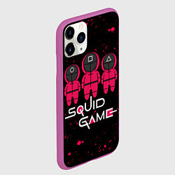 Чехол iPhone 11 Pro матовый ИГРА В КАЛЬМАРА, ФИГУРКИ СТРАЖЕЙ, цвет: 3D-фиолетовый — фото 2