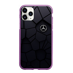 Чехол iPhone 11 Pro матовый Мерседес 3D плиты, цвет: 3D-фиолетовый