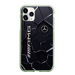 Чехол iPhone 11 Pro матовый Mercedes AMG 3D плиты