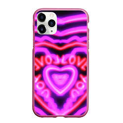 Чехол iPhone 11 Pro матовый Lover love, цвет: 3D-малиновый