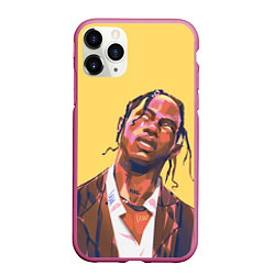 Чехол iPhone 11 Pro матовый Travis art, цвет: 3D-малиновый