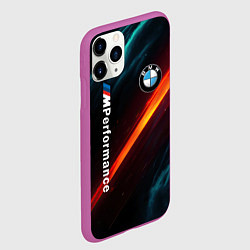 Чехол iPhone 11 Pro матовый BMW M PERFORMANCE NEON БМВ М НЕОН, цвет: 3D-фиолетовый — фото 2