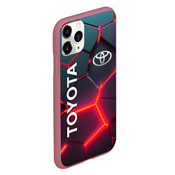 Чехол iPhone 11 Pro матовый TOYOTA 3D NEON ТОЙОТА 3Д ПЛИТЫ НЕОН, цвет: 3D-малиновый — фото 2