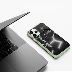 Чехол iPhone 11 Pro матовый AUDI GREY 3D ПЛИТЫ, цвет: 3D-салатовый — фото 2