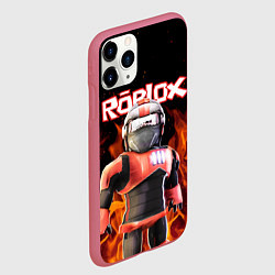Чехол iPhone 11 Pro матовый ROBLOX FIRE РОБЛОКС ОГОНЬ ПОЖАРНЫЙ, цвет: 3D-малиновый — фото 2