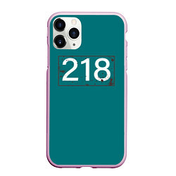 Чехол iPhone 11 Pro матовый Игрок в кальмара 218, цвет: 3D-розовый