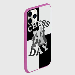 Чехол iPhone 11 Pro матовый Шахматный День, цвет: 3D-фиолетовый — фото 2