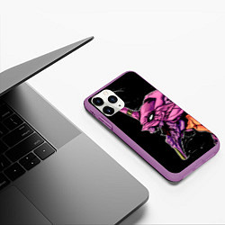 Чехол iPhone 11 Pro матовый Evangelion Eva 01, цвет: 3D-фиолетовый — фото 2