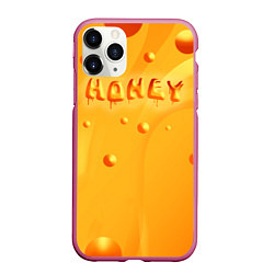 Чехол iPhone 11 Pro матовый Медовая волна Honey wave, цвет: 3D-малиновый